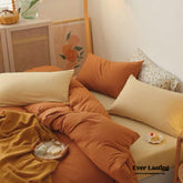Mixed Color Bedding Set - Custard + Orange