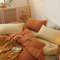 Mixed Color Bedding Set - Custard + Orange