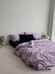 Mixed Color Bedding Set - Purple + Black
