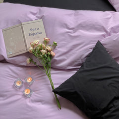 Mixed Color Maximalist Bedding Set - Purple + Black