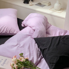 Mixed Color Maximalist Bedding Set - Purple + Black