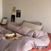 Mixed Color Warm Tone Jersey Knit Bedding Set - Mauve + Red