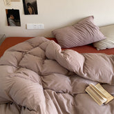 Mixed Color Warm Tone Jersey Knit Bedding Set - Mauve + Red