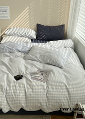 Mixed Gingham Bedding Set - Blue