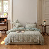 Mother Earth Floral Bedding Set - Pink Buttoned