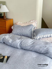 Pastel Tencel Ruffle Bedding Set - Blue