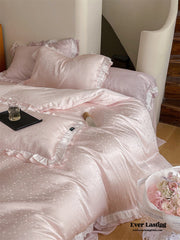 Pastel Tencel Ruffle Bedding Set - Pink