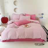 Pepper Candy Stripe Bedding Set - Fuchsia