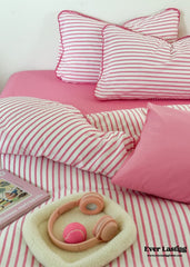 Pepper Candy Stripe Bedding Set - Fuchsia