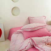 Pepper Candy Stripe Bedding Set - Fuchsia