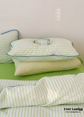 Pepper Candy Stripe Bedding Set - Light Green