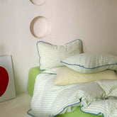 Pepper Candy Stripe Bedding Set - Light Green