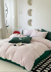 Pepper Candy Stripe Bedding Set - Purple + Green