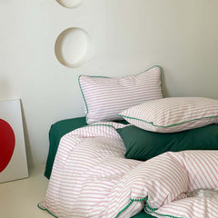 Pepper Candy Stripe Bedding Set - Purple + Green
