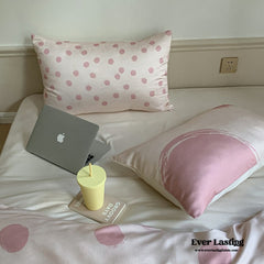 Polka Dot Tencel Silky Bedding Set - Baby Pink