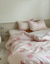 Polka Dot Tencel Silky Bedding Set - Baby Pink