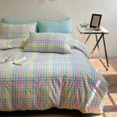 Rainbow Gingham Bedding Set - Green