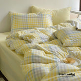 Rainbow Gingham Bedding Set - Yellow