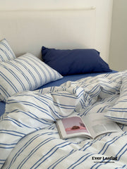 Refreshing Stripe Bedding Set - Blue Double