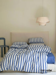 Refreshing Stripe Bedding Set - Blue Thick