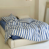 Refreshing Stripe Bedding Set - Blue Thick