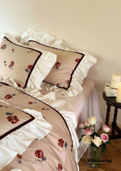 Rosé Floral Ruffle Bedding Bundle