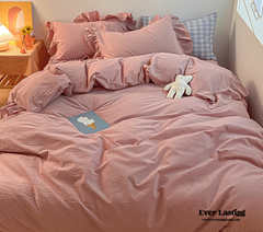 Ruffle Bedding Set - Pink