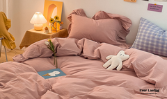 Ruffle Bedding Set - Pink
