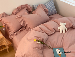 Ruffle Bedding Set - Pink