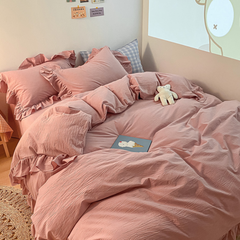 Ruffle Bedding Set - Pink