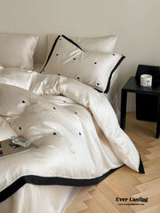 Silky Black Heart White Bedding Bundle