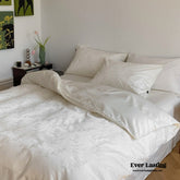 Silky Floral Bedding Set - Snow White