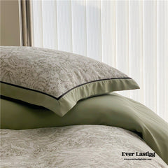 Juego de cama de tencel floral - Verde