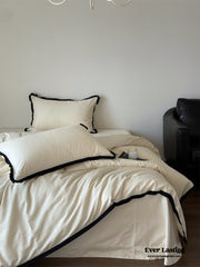 Silky Luxury Heart Textured Bedding Set - Cream