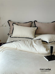 Silky Luxury Heart Textured Bedding Set - Cream