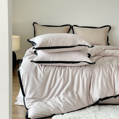 Silky Luxury Heart Textured Bedding Set - Pink