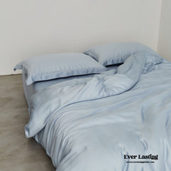 Silky Solid Tencel Bedding Set - Blue