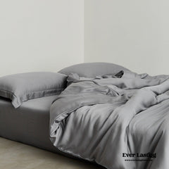 Silky Solid Tencel Bedding Set - Gray
