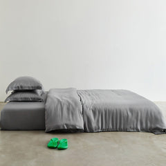 Silky Solid Tencel Bedding Set - Gray