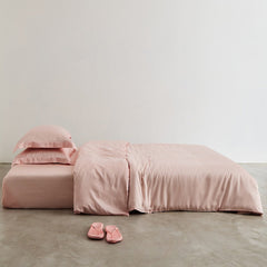 Silky Solid Tencel Bedding Set - Pink