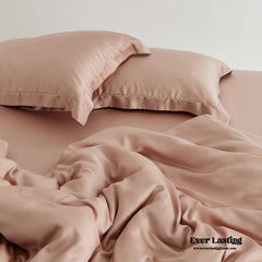 Silky Solid Tencel Bedding Set - Rose Pink