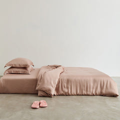 Silky Solid Tencel Bedding Set - Rose Pink