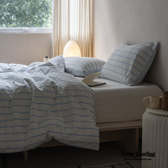 Skye Refreshing Striped Bedding Set - White