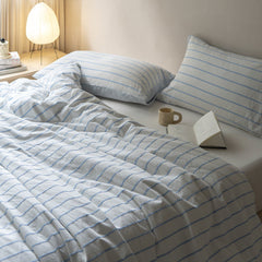 Skye Refreshing Striped Bedding Set - White