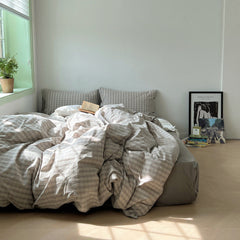 Soft Blend Plaid Bedding Set - Gray