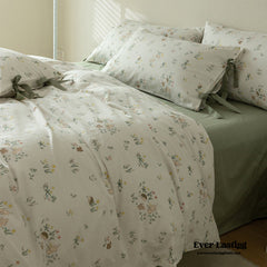 Soft Cottage Ribbon Bedding Set - Green