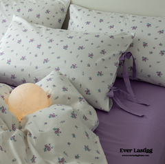 Soft Cottage Ribbon Bedding Set - Purple