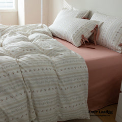 Soft Cottage Ribbon Bedding Set - Rust Pink