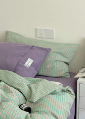 James Striped Bedding Set - Green