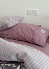James Striped Bedding Set - Purple